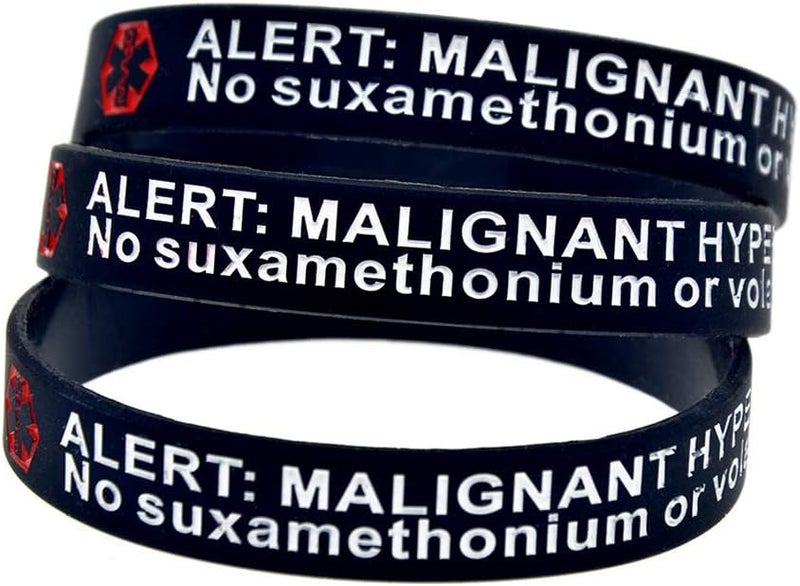 ZENRUIMING 6pcs Medical Alert Malignant Hyperthermia Silicone Bracelet, Outdoor Inspirational Handbands Sports Wristbands - Image 4